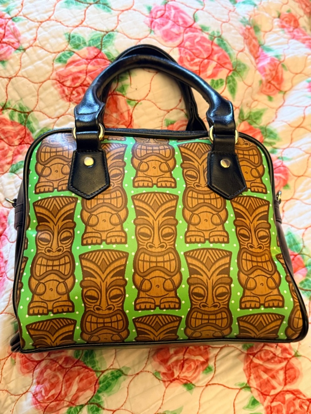 Tiki Print Handbag